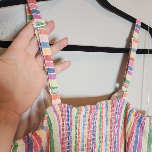 NWT Lane Bryant Sleeveless Sweetheart-Neck Rainbow Stripe Fit & Flare Dress 18 - Picture 14 of 16